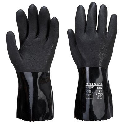 Хімстійкі рукавиці, антистатичні з ПВХ, PORTWEST A882 A882 фото