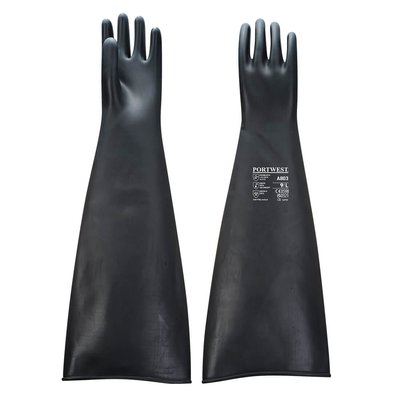 Перчатки робочие химстойкие, латексные PORTWEST A803, 60 см, толщ. 1,3 мм A803 фото